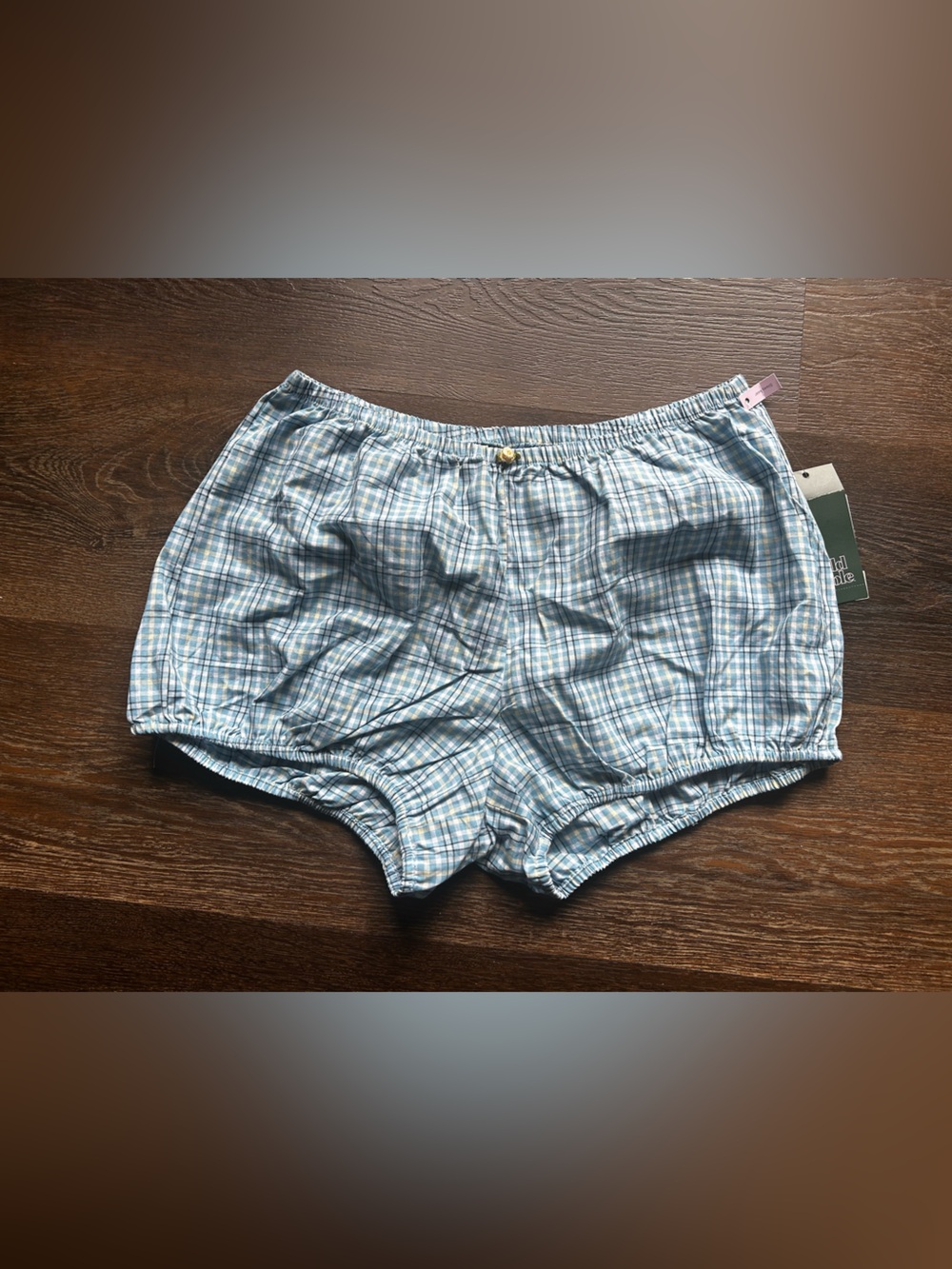 Light Blue Plaid Women’s Lounge Shorts